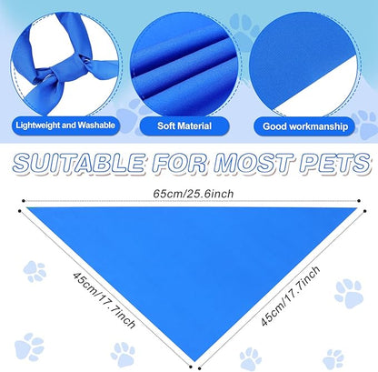 Abbylike 20 Pcs Sublimation Blank Dog Bandanas Plain Bandanas for Dogs Heat Transfer Triangle Bibs DIY for Puppy Cat Pets Birthday Costume Accessories Party Decoration (Blue,Small)