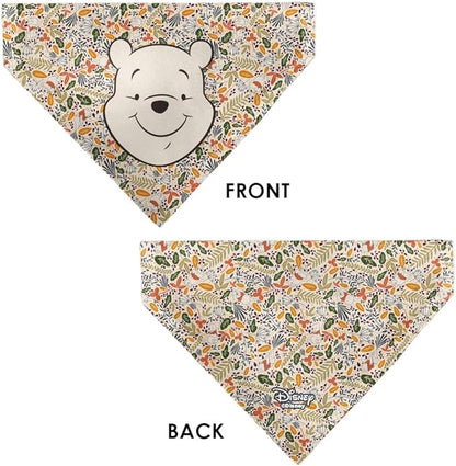 Disney Pet Bandana Winnie The Pooh Smiling Face Foliage Collage Multi Color Slip On Collar Bandana Only
