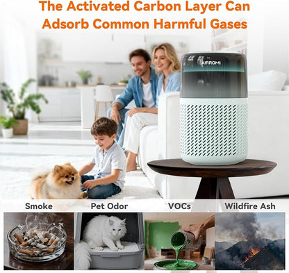 AIRROMI HEPA Air Purifier for Bedroom&Home,Pet Air Purifier for Home Pets,Removes Pet Odor,Cat Litter Smell,Dust,Smoke&Allergies,Quiet Room Air Purifier with Scents,360°Air Cleaner,A2005 Turquoise