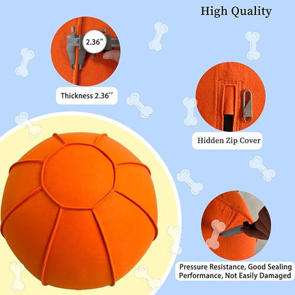 Herding Ball for Dogs, Dual Layered Herding Dog Ball Set for Australian Shepherd, Cattle, Collie, for Dog, Agility Equipment- Free Training Book (Orange, 24 inch)