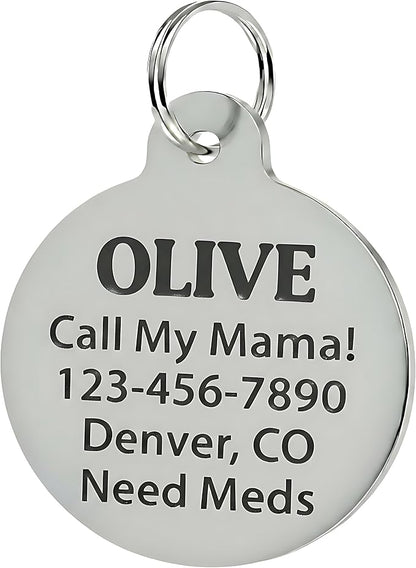 Bad Tags Personalized Dog and Cat ID Tags in 25+ Designs and 2 Sizes - 5 Lines of Custom Engraved Text - Funny Cute Personalized Pet Tags (Can't Hold My Licker, Large (1.25 inch))