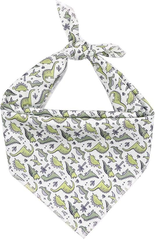 ARING PET Dinosaur Dog Bandanas, Summer Kerchief Triangle Bibs Scarf for Puppy Small Medium Large Boy Girl Dogs Cats-L