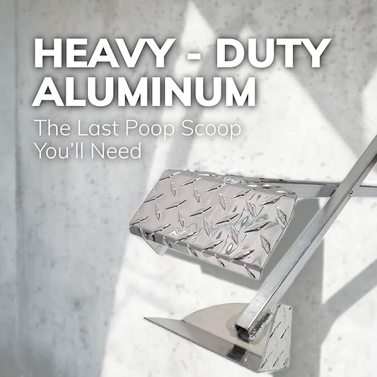 ActiveDogs Pooper Scooper for Large Dogs – Heavy-Duty Dog Pooper Scooper for Yard – Flat-Style Welded Aluminum Dog Poop Rake and Scoop with Solid Bolt System – Made in The USA