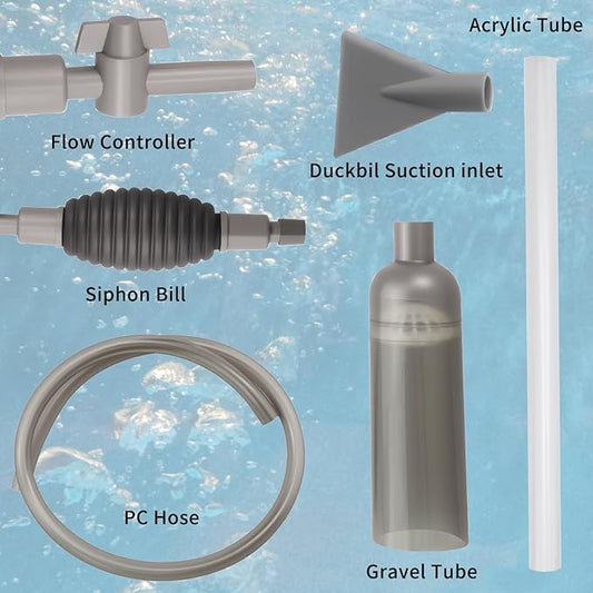 Aquarium Siphon Vacuum Cleaner for Gravel and Sand, Fish Tank Vacuum Gravel Cleaner, Manually Fish Tank Water Changer
