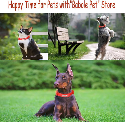 Nylon Dog Collar - Adjustable Red Soft Webbing Dog Collars for Small Medium Large Dogs Boy Girl Puppy Collar with Safety Metal Buckle S