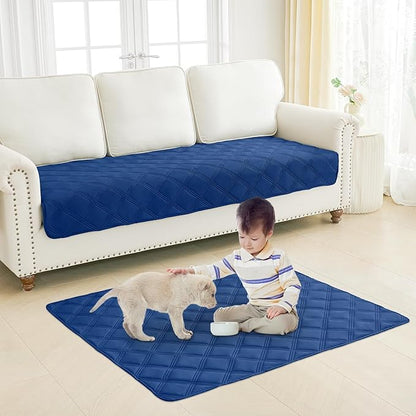 Smiry Waterproof Dog Bed Cover Blanket 30x53, Soft Reversible Pet Blanket, Washable Leakproof Cats Dogs Couch Cover for Sofa, Couch, Furniture, Navy/Navy