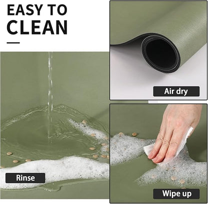 Dog Food Mat - Absorbent Cat Mat for Food and Water, No Stains Pet Feeding Bowl Mat, Easy to Clean Pet Placemats, Quick Dry Dog Water Dispenser Mat for Messy Drinkers | Paw Green 16"x 24"