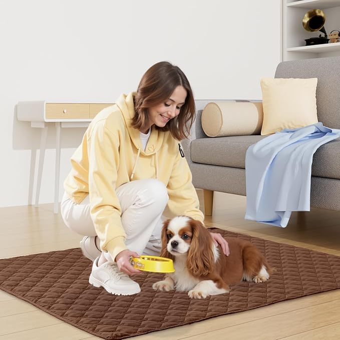 Smiry Waterproof Dog Bed Cover Blanket, Soft Reversible Pet Blanket, Washable Leakproof Cats Dogs Couch Cover for Sofa, Couch, Furniture (52x82 Inch, Brown/Chocolate)