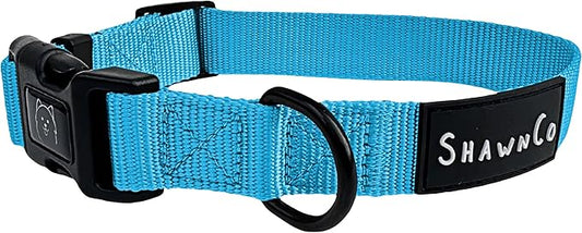 ShawnCo Dream Walk Dog Collar- Premium, Adjustable and Comfortable Pet Collar for Small, Medium, Large and Extra Large Dogs (L, Oceanic Blue)