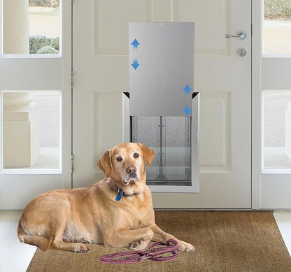 Large Dog Door, Aluminum Frame Doggy Door, Weatherproof Dogs Doors with Automatic Closing Double Panels for Energy Efficient, Heavy-Duty Doggie Doors for Large and Medium Dog Up to 120LBS