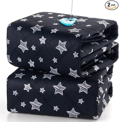 Waterproof Bed Pads Washable, Absorbent Chuck Pads for Incontinence, Waterproof Mattress Protector for Seniors, Bedwetting Kids, Hospitals, Pets, 34"x76" 2 Pack