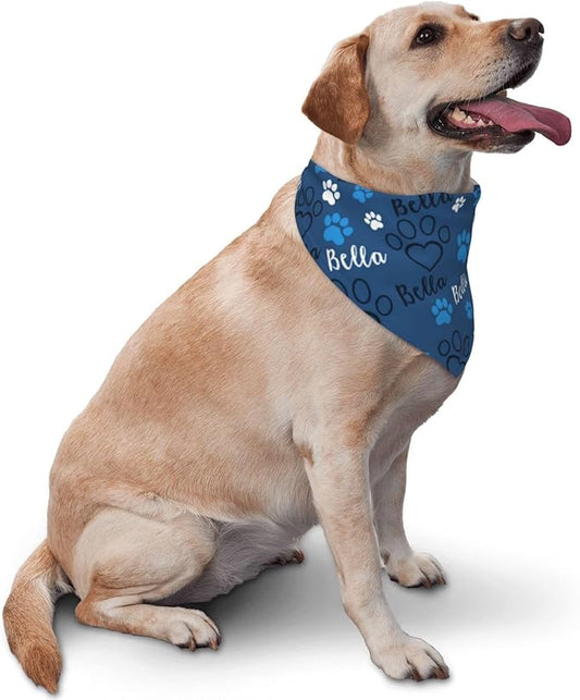 Custom Pet Scarf Personalized Dog Bandana with Name Personalized Add Your Text Bibs Triangle Head Scarfs Gift for Small Medium Large Dogs Cats Baby Puppy Pets Accessories