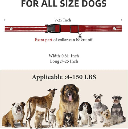 Collar Replacement Strap, Reflective Replacement Nylon Collar Strap Dog GPS Training Bark Receiver Collars, Durable Adjustable E Collar Straps for Small Medium Large Dogs, Red