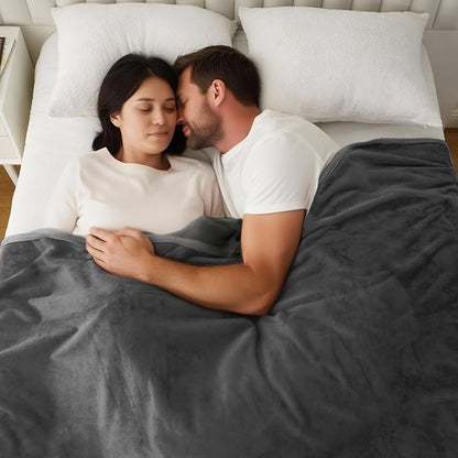 Water Proof Blanket 50x60 Inches - Reversible Flannel Blanket for Bed, Sofa,Couch- Spillproof, Leakproof Soft Double-Sided Dark Grey Throw Blanket for Adults, Pets, Couples