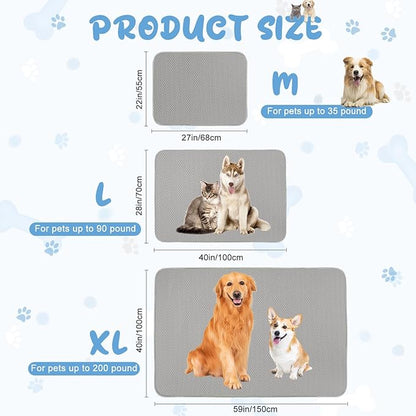 Summer Dog Cooling Mat Washable Ice Silk Self Cool Pad for Small Medium Large Dogs and Cats, Pet Sleeping Pad for Crate, Bed, Indoor & Outdoor Floor, Car Seats