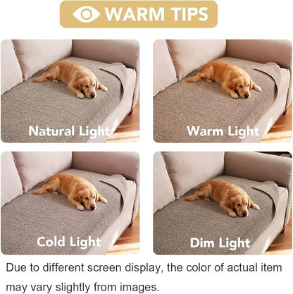 H.VERSAILTEX Non Slip Pet Couch Cover Chenille Dog Bed Protector Thick Soft Sofa Slipcover Pet Friendly Washable Couch Cushion Covers for Pets (52" x 82", Taupe)