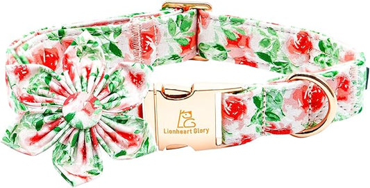 Lionheart glory Dog Collar Flowers Collar Floral Dog Collar with Flower Spring Summer Cute Collar Dog Boy or Girl Dog Collars Soft Durable Adjustable Dog Collars for Small Dogs