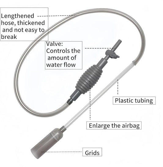 Aquarium Vacuum Gravel Cleaner, Aquarium Siphon, Aquarium Cleaning Tools, Fish Tank Cleaner, Long Hose & Cleaning 1.7m Long, Water Change and Sand Washing, Medium,Small - Fish Tanks