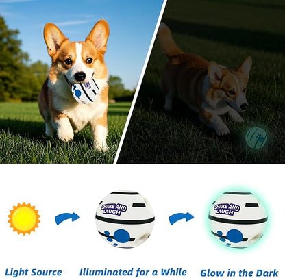 Glow in The Dark Dog Toys Ball, Interactive Dog Ball, Shaking with Gibbering Sound, S, 3.14 in (8 cm)