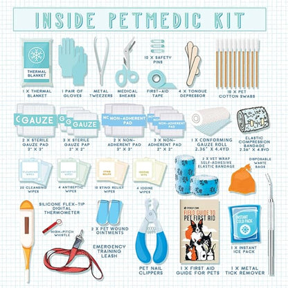 EVERLIT Pet Medic First Aid Kit | 95 Pcs Vet-Approved Medical, Outdoor & Emergency Supplies for Dogs, Cats, Animal Care | Travel-Friendly Compact Bag for Home, Car and Travel (Valentine Lace)