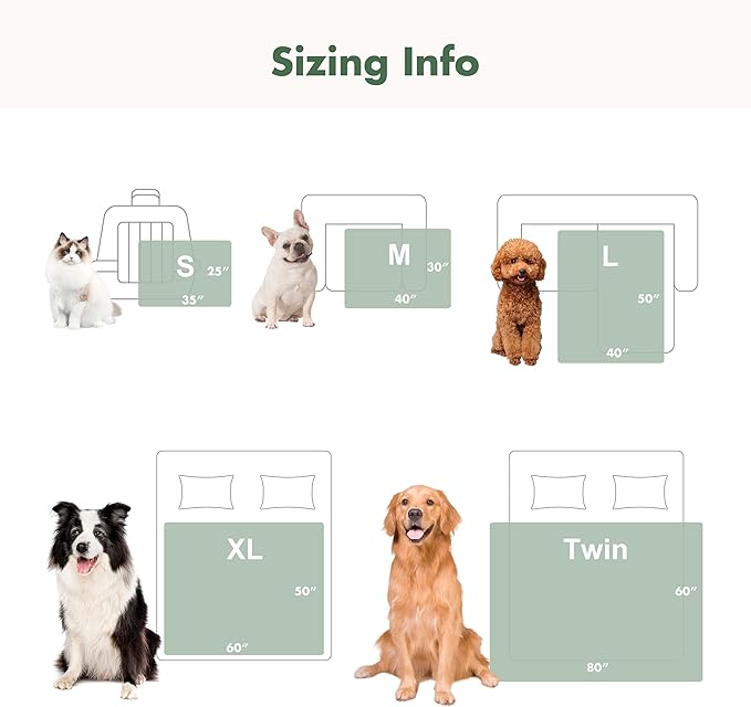 Soft Cozy Waterproof Dog Blanket for Large Dogs - Room Decor Pet Throw Blanket for Couch Bed Protector, Washable Dog Blankets for Indoors & Outdoors, Cream, 50"x60"