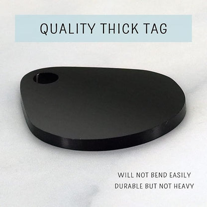 Ultra Joys Dog ID Tag, Custom Dog Tag Personalized Cat Tag, Pet ID Tag, Brushed Stainless Steel Teardrop Dog Tag Black Small