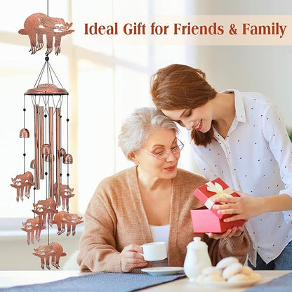Sloth Wind Chimes for Outside,Sloth Gifts for Women/Men/Sympathy Gift/Memorial Gifts/Birthday Festival Metal windchimes Outdoors/Indoors,Patio Decor,Garden Decor,Home,Yard