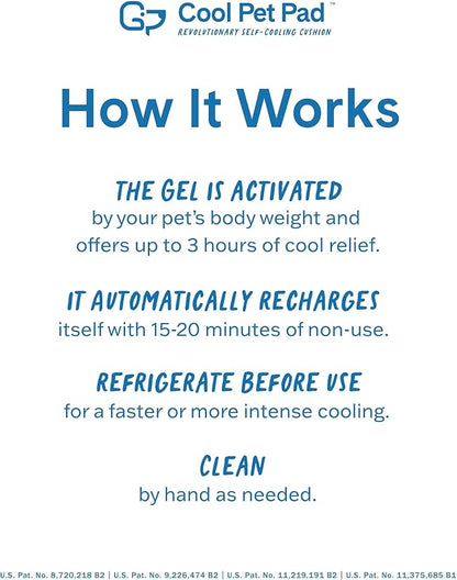 The Green Pet Shop Cool Pet Pad - Extra Small, Blue - Self-Cooling, Pressure Activated Mat for Dogs & Cats from 0-8 lbs - Non-Toxic Gel, No Water Needed