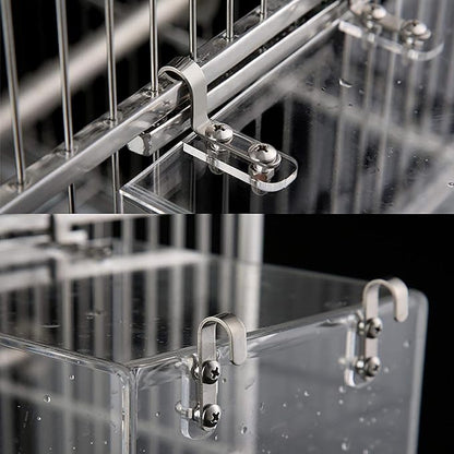 Hanging Bird Bath Cube Bird Bathtub Bath Shower Box Bowl Cage Accessory for Bird Canary Budgerigar Parrots Crested Myna Cockatiel, Big