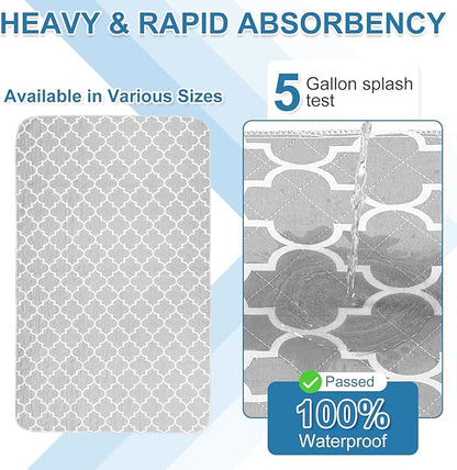 OUTCREATOR® Washable Bed Pads 34" x 56" (Pack of 2), Incontinence Mattress Protector, Anti-Slip Waterproof Underpads for Adults Kids Elderly Pets, Absorbency & Reusable Bedwetting Pads (Gray)