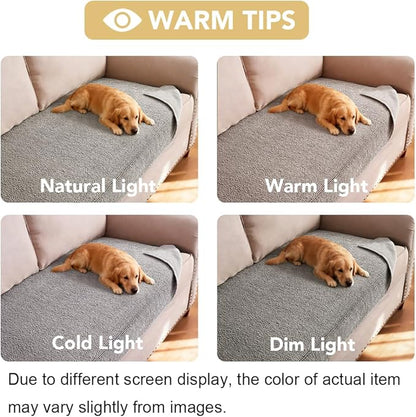 H.VERSAILTEX Non Slip Pet Couch Cover Chenille Dog Bed Protector Thick Soft Sofa Slipcover Pet Friendly Washable Couch Cushion Covers for Pets (68" x 82", Dove)
