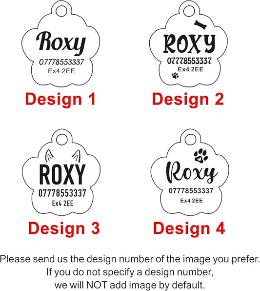 EDSG Cat Dog Tags Personalized for Pets, Dog Name Tags Cat Name ID Tag, Engraved Dog Tags Dog ID Tags Small Glitter Bling ID Tag Paw Print for Cat Pet Dog Puppy(Red,Design 2)