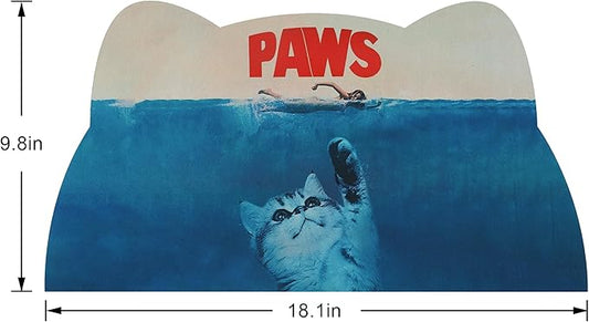 Cat Food Mat - Pet Feeding Mat for Floor, Non-Slip, Waterproof, Super Absorbent, Easy to Clean, Blue, Cat, Dog 18.1''x9.8''