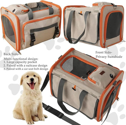 Dog Carriers for Small Dogs Stylish Cats Carrier Airline Approved Pets Softsided Bag for Cats Puppy,Large Pocket,Breathable,Pet's Carrier Privacy Protection Outdoor Travel Kitties Kennel