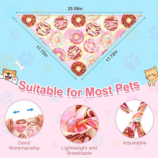 Amylove 120 Pcs St. Patrick's Day Dog Bandanas Bulk Holiday Triangle Dog Pack Puppy Kerchief Bandana Adjustable Spring Pet Scarf for Pet Cat Costume Accessories Decor(Cartoon)