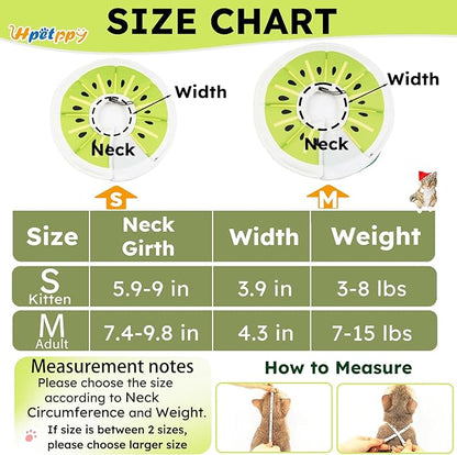 Cat Cone Collar Soft, Waterproof Cat Recovery Collar After Surgery, Adjustable Pet Donut Collar, Safety Elizabethan Collar to Prevent Licking Wounds for Kittens, Pet Cone Alternative