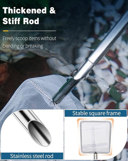 Pawfly Aquarium Shrimp Net, 2 Inch Tiny Fish Tank Net with Extendable Stainless Steel Handle