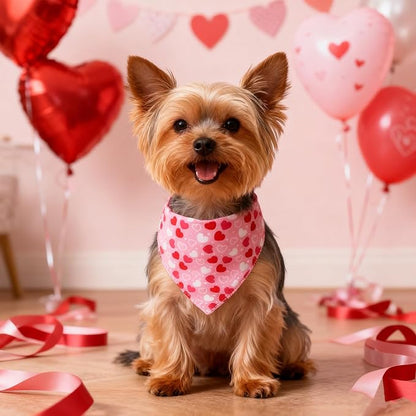 EXPAWLORER Valentines Cat Collar Breakaway with Bells - 2 Pack Holiday Cat Collars with Removable Bow Tie and Bandana, Adjustable Valentines Day Pet Collar for Cats Kittens, Pink Heart
