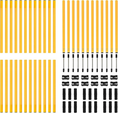 TNZMART 2.6 FT Dog Agility Obstacle Course Backyard Set Wave Poles and Adjustble Hurdles Training Exercise Equipment for Dogs (Pack of 6 Yellow)
