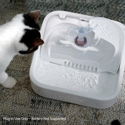 Dog Water Fountain Cat Automatic Water Bowel 3-Stage Design for Multi Pets Water Dispenser for Drinking Waterfall Fountain Kitty with Isolating Pump Filter, BPA-Free Easy Clean Quiet Indoor -2L/67oz
