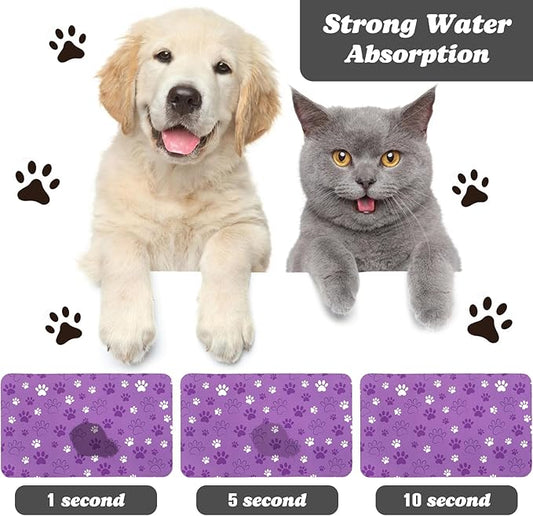 Dog Food Mat, Absorbent Water Bowl Mats Cat Pet Feeding Placemats 24 * 32 inch