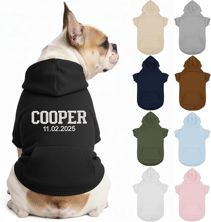 Personalized Dog Hoodie, Custom Embroidered Name Pet Hoodie, Warm Winter Outfit for Dogs, Pet Clothes, Gift for Dog Lovers 3