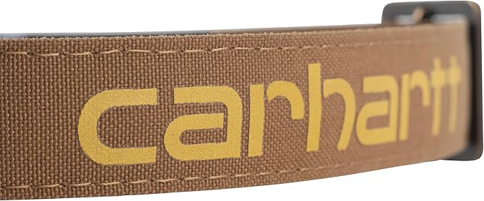 Carhartt Nylon Duck Dog Collar, Fully Adjustable Durable 2-Ply Cordura Nylon Canvas Collars for Dogs, Carhartt Brown, Medium