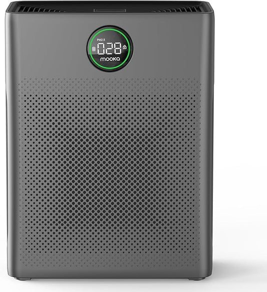 Air Purifiers for Home Large Room up to 2200sq.ft, MOOKA Air Purifier for Home Pets with Washable Filter, PM 2.5 Display Air Quality Sensor Air Cleaner for Bedroom, Dorm Room, Pets, Office PR1