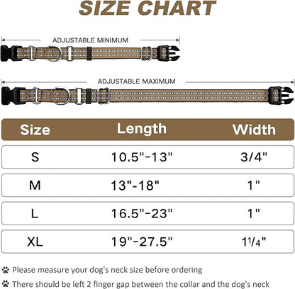 Martingale Dog Collar, Adjustable Nylon Reflective Collar with Buckle No Pull Dog Collar for Small Medium Large Dogs (ArmyGreen L)