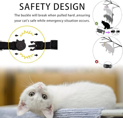 Cat Collar Breakaway with Bells,3 Pack Safety Adjustable Pet Collars,Ideal for Girl Boy Kittens. (Orange Green Pink)
