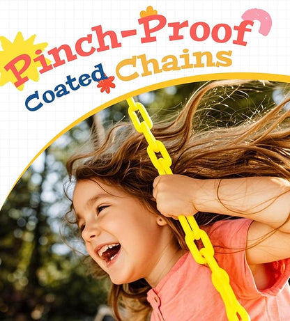 little dove 2 Pack Heavy Duty Swing Seats with 66" Rust-Resistant Chains, Swing Set Accessories Replacement with Quick Links, Kids Swings Supports 330 lbs for Outdoor Playground Trees, Green