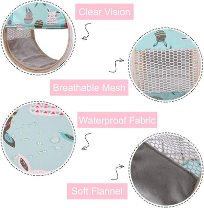 Small Pet Carrier Bag Portable Travel Carrier for Hamster Rat Baby Guinea Pig Sugar Glider Hedgehog Small Birds (M, Green)