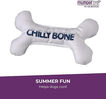 Multipet Chilly Bone Dog Toy - Vanilla-Scented Canvas Freezable Teething Toys - Frozen Toy for Chewing & Playing - Freezable Dog Toys (1 Count, 5.5”)