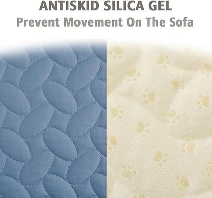 Ameritex Waterproof Pet Bed Cover Anti-Slip Dog Bed Blanket for Sofa and Furniture Waterproof New Pattern Design (Lightblue, 30x53 Inch (Pack of 1))